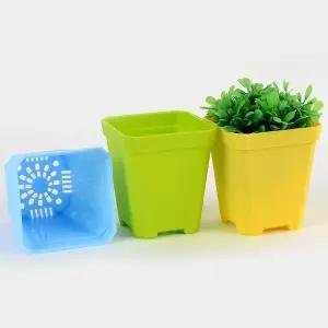 인테리어 미니식물 미니 컬러 사각플라스틱화분(대)