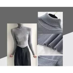 나들이패션 슬림핏 니트티 여성 목폴라 골지 터틀넥