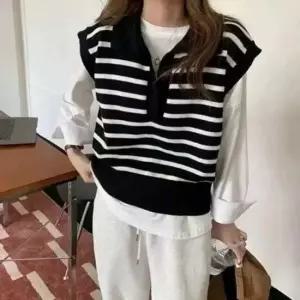 [라일리여성의류] Rly 레이디스 라인패턴 디자인 줄무늬 풀오버 뜨개탑