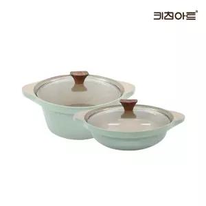 [키친아트] 와이즈 IH 인덕션용 세라믹코팅 냄비세트 2종J(양수24+전골24)..