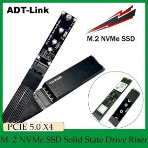 ADT-Link PCIE 5.0 X4 Gen5 M.2 NVMe SSD 솔리드 스테이트 드라이브 라이저 카드 어댑터 M 키 128Gbps 확장