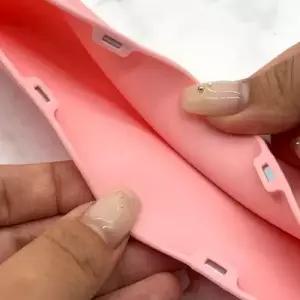 실리콘 메이크업 브러쉬 파우치 핑크 WEE6FDB