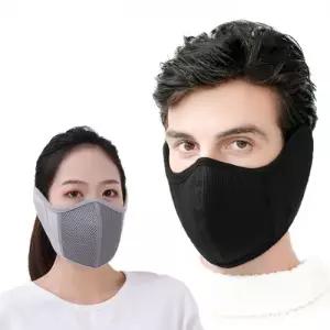 (색상 01. 블랙)개별포장 방한 메쉬 마스크 일체형 마스크 귀마개 2color
