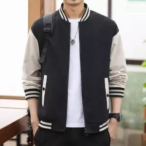 남성용 봄가을 배색 항공 점퍼 바람막이 야구 점퍼 간절기 과잠바