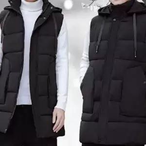 루즈핏 남자 롱 패딩 조끼 레이어드 남성 겨울 패딩 조끼