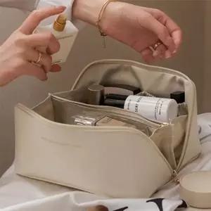 휴대용 가죽 화장품파우치 대용량 메이크업파우치