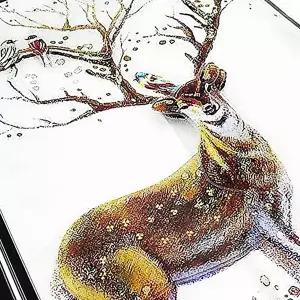 사슴 액자프레임 데코 스티커 입체 거실 인테리어 (KYR-WFFV6SL)