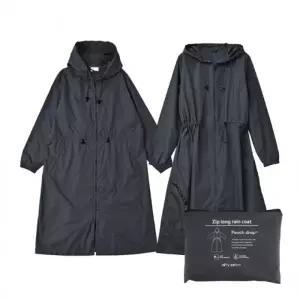 ( )일본 여성용 2WAY 레인코트 파우치 세트차콜