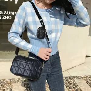 여성 퀼팅 디스코백 코인파우치 스퀘어가방 카메라백 퀼팅 메신저백 개강룩 여학생크로스백 카메라백 20대