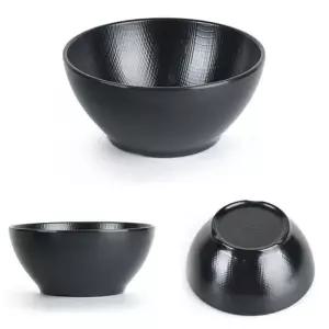 블랙 MY79CK73 멜라민 대접 라면 비빔밥 그릇 17.7x7.5cm 14호