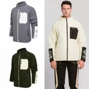 [골드스마일]플리스 후드 점퍼 레트로 스타일 커플 겨울 아우터