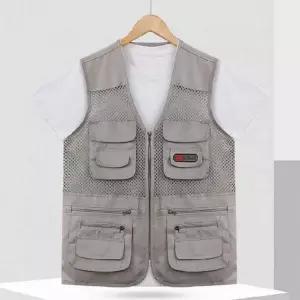 남성용 메쉬 아웃도어 등산 다용도 포켓 조끼