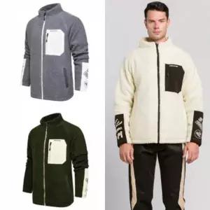 플리스 후드 점퍼 레트로 스타일 커플 겨울 아우터