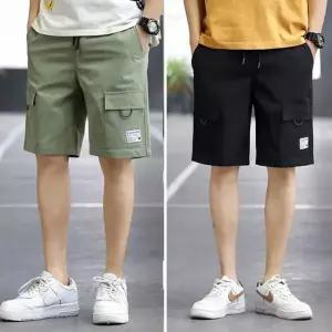 남성용 밴딩 5부 포켓 작업복 카고 팬츠 데일리 반바지