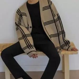 [골드스마일]남성 루즈핏 체크 가을 봄용 가디건 아우터 2색