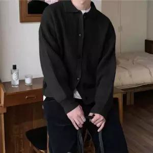 [골드스마일]남성용 3색 카라 니트 가디건 기본형 봄가을용 하찌짜임