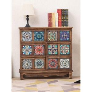 빈티지 원목 서랍장 수납장 클래식 벽걸이 B타입화이트4종 Y303 원목수납장 그림이트