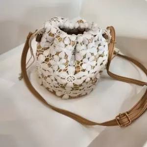 ( )여성 원통 레이스 버킷백 숄더 크로스 조리개 가방