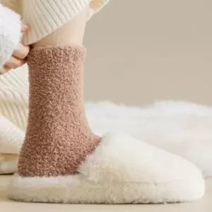 수면양말 여성 여자 두꺼운 중목 롱 겨울 장목 양털 수면 융털 양말