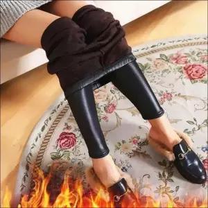 방한 레깅스 겨울 기모레깅스 블랙 융털안감 인조가죽