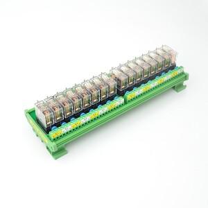 16 채널 DIN 레일 마운트 전원 릴레이 인터페이스 모듈 NO+1 NC, G2R-1-E DC12v/24V PNP 호환