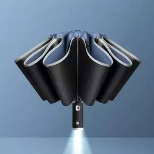 전자동 거꾸로 접는 LED 우산 반사띠 우양산 (스카이) WF112EA