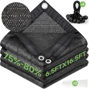 포트미슈 75 -80 그늘막 천 6.5ftx16ft 헤비 듀티 안티에이징 선 메쉬 자외선 차단망 식물 덮개용 선블록