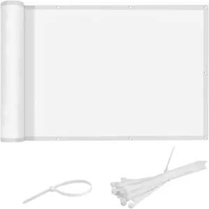 러브 스토리 3 x 10 흰색 방수 발코니 프라이버시 스크린 커버 - 불투명 펜스 100 폴리에스터 원단 아파트