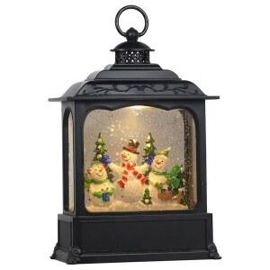 엘드나셀 뮤지컬 스노우 글로브 랜턴 타이머, 불이 켜진 USB/배터리 작동 소용돌이 물 반짝이 랜턴, 어른과 를 위한 크리스마스 장식 - 눈사람