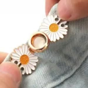 [알티피아]허리조절 치마 허리 청바지 셀프수선 꽃무늬 단추