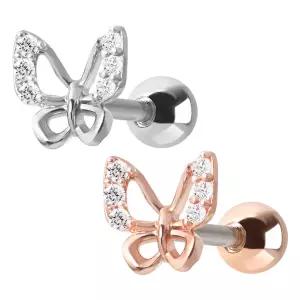 써지컬 스틸 페블린 나비 패션 피어싱 한쪽