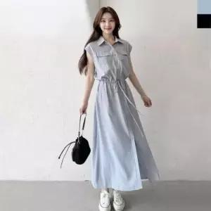 이쁘다요 페미닌 원피스 민소매 포켓 카라롱 WFLMEUG