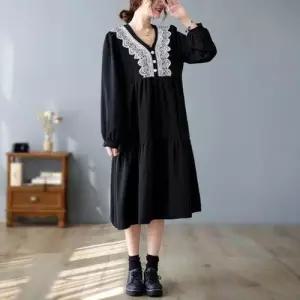 이쁘다요 레이스 원피스 박스 롱 루즈핏 WFLMN2L