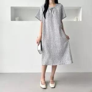 이쁘다요 인조인견 하늘하늘 꽃무늬치마 원피스 여성 반팔 여름 WFLMPKJ