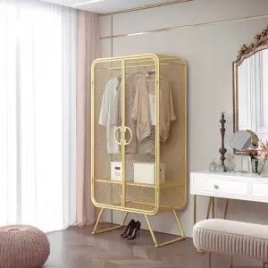 엔틱옷장 핑크 행거형 미닫이 철제 오픈형 옷장