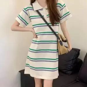 여름니트원피스 카라반팔원피스 미니 여성반팔미니 WFLMTAZ