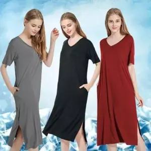 A라인 반팔원피스 드레스 홈웨어 면원피스 A라 WFLMUR4