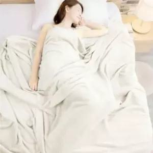 소프트 극세사 이불담요 화이트 캠핑 차량담요