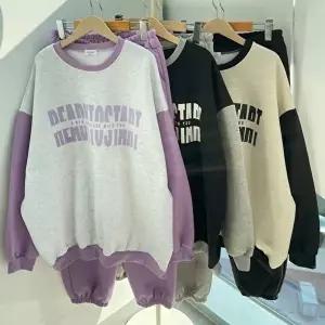 [셀러허브 패션]빅사이즈투피스 V932L512 배색레디투밴딩조거세트 MA