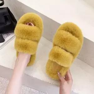 따뜻한 방한 패션 스타일 스타일 털슬리퍼 푹신 실내