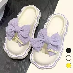 [엄지척]층간 실내화 쿠션 슬리퍼 실내 발편한 리본 소음