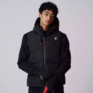 정품 스파이더 공용 유로스포츠 디테처블 후드 덕 다운 베스트 SPIWCNDV221UBLK 913513