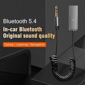 업그레이드 BLUETOOTH 오디오 스프링 생성기 HIFI 음악 무선 케이블 자동차 마이크 옥스 스테레오 리트랙터블 내비게이션 통화 어댑터 AUX USB 핸즈프리 5MM 수신기