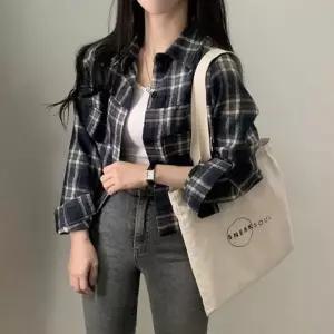 [라일리여성의류] Rly 데일리룩 감성트렌디 쿼드컬러 걸스 프린트 깅엄