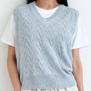 [라일리여성의류] Rly 여성 걸스 V넥 니트웨어경량 조끼 춘절기 쿨시즌