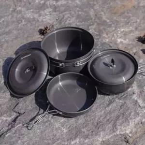 아베나키 백패킹 미니멀 캠핑 스톤 코펠 3p 냄비 후라이팬 세트