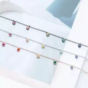 (폭스타일)레인보우 크리스탈 목걸이 W3C6B4A