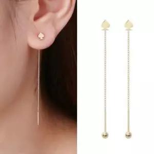 정품 14K 골드 스페이드 롱 귀걸이 피어싱_한쪽 W039AC4