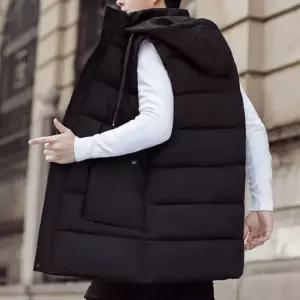 [모두모아]남자 패딩 롱조끼 20대 겨울 조끼 패션 코디 빅사이즈 롱패딩조끼 후드패딩조끼 남자후드패딩조