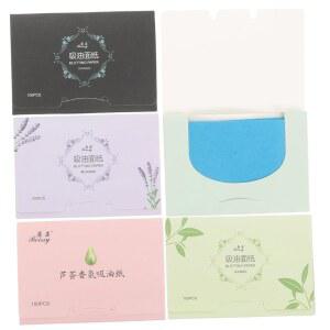 IWOHERO 500피스 페이셜 오일 블롯팅 페이퍼 리넨과 라벤더 그린 무향 향료 흡수 티슈 홈 헬스장 사무실 랜덤 컬러용